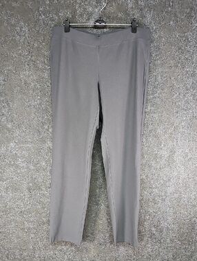 Eileen Fisher Washable Stretch Crepe, Slim Ankle Pant, Gray, Medium, NEW